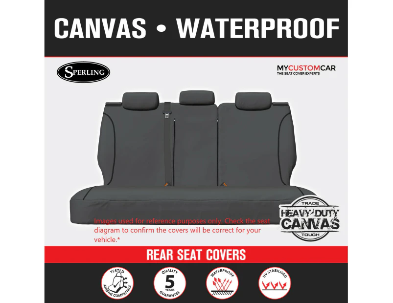 Isuzu D-Max D Max SX Dual Cab 2012-2020 TRADIES Grey REAR Canvas Seat Covers