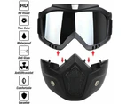 Detachable Tactical Goggle Face Mask Mask Airsoft Motorcycle Full Face Paintball