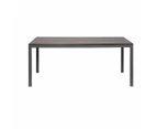 Manly Charcoal Aluminium Outdoor Dining Table With Faux Wood Top (180x95cm)