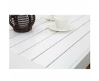 Paris White Aluminium Outdoor Coffee Table With Faux Wood Top (110x62cm)