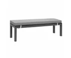 Manly Charcoal Aluminium Outdoor Faux Wood Top Bench With Grey Cushion (set Of Two)