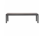 Manly Charcoal Aluminium Outdoor Faux Wood Top Bench With Grey Cushion (set Of Two)