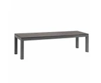 Manly Charcoal Aluminium Outdoor Faux Wood Top Bench With Grey Cushion (set Of Two)