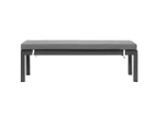 Manly Charcoal Aluminium Outdoor Faux Wood Top Bench With Grey Cushion (set Of Two)