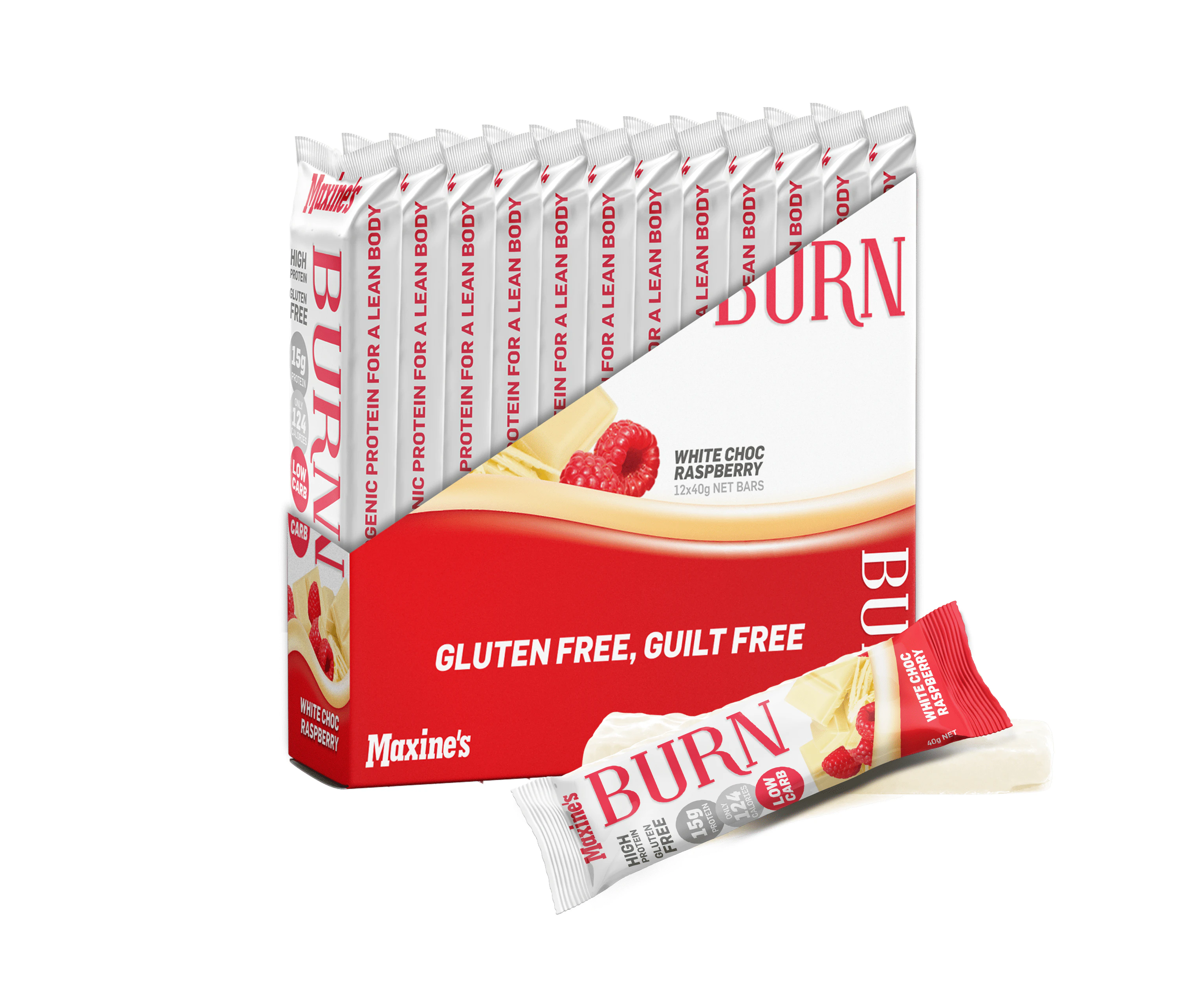 Maxine's Marketplace - Burn Bars White Choc Raspberry