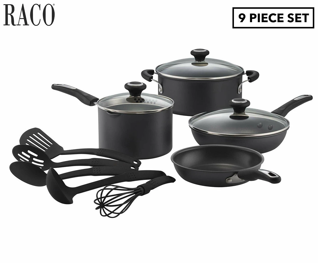 RACO 9-Piece Power Base Non-Stick Cookware Set