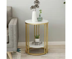 Round Side Table Gold Metal Frame End Table Marble Accent Coffee Table Nightstand