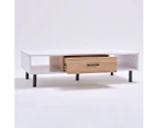 Wooden Coffee Table Shelf Storage Drawer Tables Tabletop Modern Home Furniture