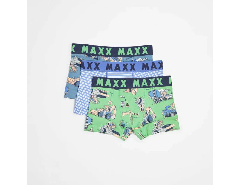 Maxx Print Fitted Trunks 3 Pack - Green