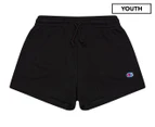 Champion Youth Girls' French Terry Script Shorts - Black