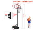 Advwin Basketball Hoop Stand 1.7-2.1M  Height Adjustable Portable Basketball System Youth Indoor Outdoor with Wheels
