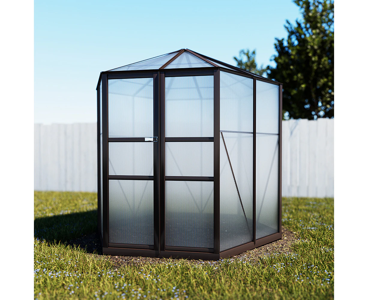 Greenfingers Greenhouse 2.4x2.1x2.32M Aluminium Polycarbonate Green House Garden Shed