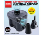 Handy Hardware Air Pump Battery Operated Compact 3 Universal Nozzles Heavy Dut