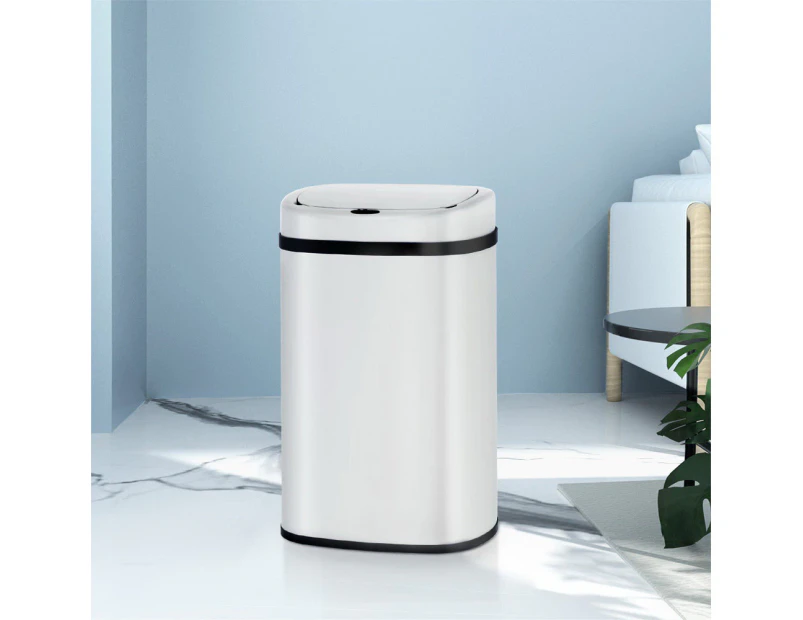 Devanti 50L Sensor Bin Motion Rubbish Automatic White