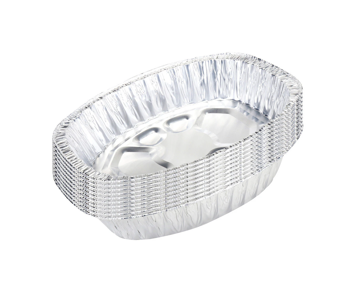 Home Master 10PK Aluminium Foil Tray Oval Oven Freezer Safe Party BBQ 45cm