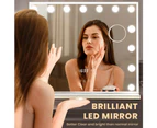 Simplus Time Display Makeup Mirror Vanity Hollywood Lighted Mirrors 15 LED Blubs 60X52CM
