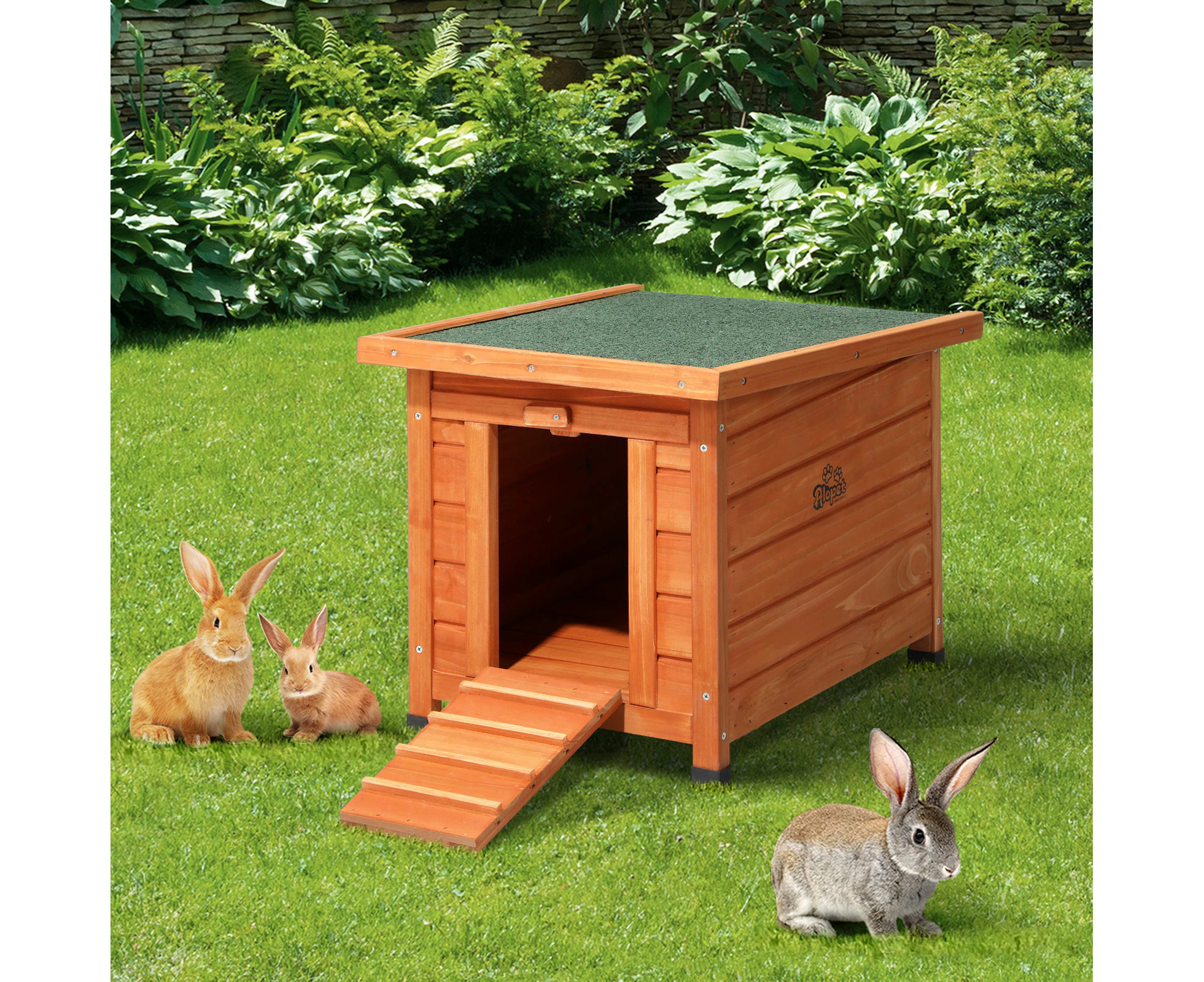 Alopet Cube Rabbit Hutch Wooden Cage Chicken Coop House Enclosure Outdoor Indoor