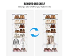 Giantex 7-Tier Vertical Shoe Rack Shoe Storage Organizer w/Detachable Board Entryway Shoe Shelf White