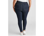 BeMe - Plus Size - Womens Jeans -  Mid Rise Sculpt Detail Skinny Jeans - Indigo