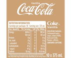 Coca-Cola Vanilla Soft Drink Multipack Cans 20 x 375 mL
