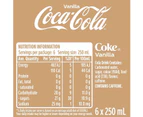 Coca-Cola Vanilla Soft Drink Mini Can Multipack 6 x 250 ml