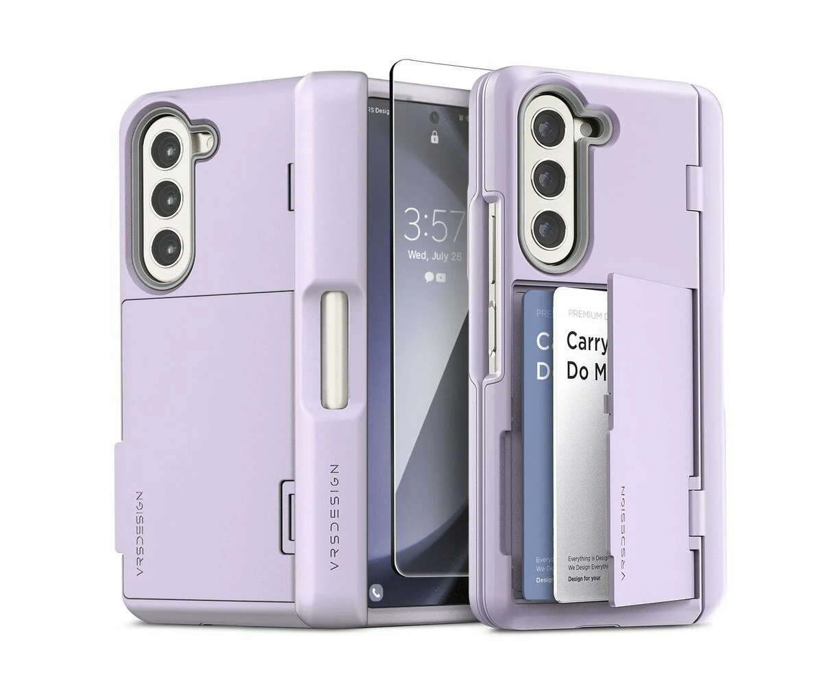 VRS DESIGN Galaxy Z Fold 5 Case, Genuine VRS DESIGN Terra Guard Modern Go S Pen Cover for Samsung - Purple