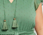Estelle Women's Phoebe Chiffon Lurex Midi Dress - Sage
