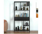 8-Tier Large Bookshelf Book Storage Shelves Modern Style Bookcase with Drawers
