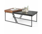 Nesting Coffee Table Set of 2 Stacking Side Table Industrial Modern