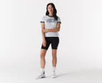 Nike Women's Dri-FIT Swoosh Run Short Sleeve Tee / T-Shirt / Tshirt - Grey/Blue