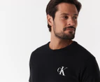 Calvin Klein Men's Helix Long Sleeve Crew Neck Tee / T-Shirt / Tshirt - Black Beauty
