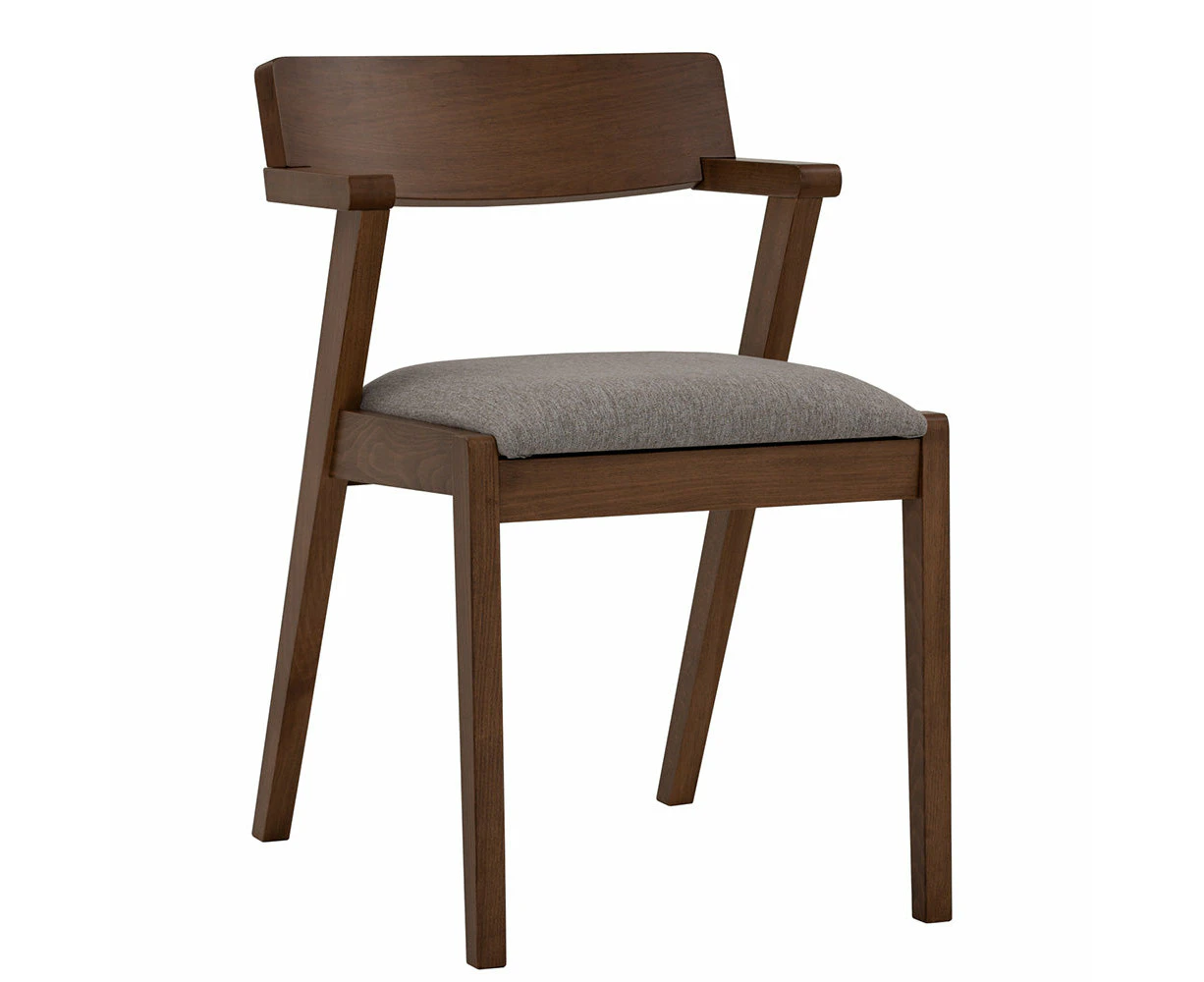 Zola Dining Chair - Walnut & Grey