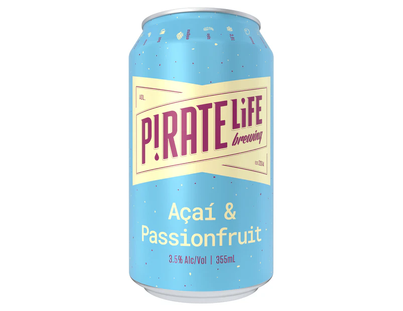 Pirate Life Brewing Acai & Passionfruit Beer 16 x 355mL Cans
