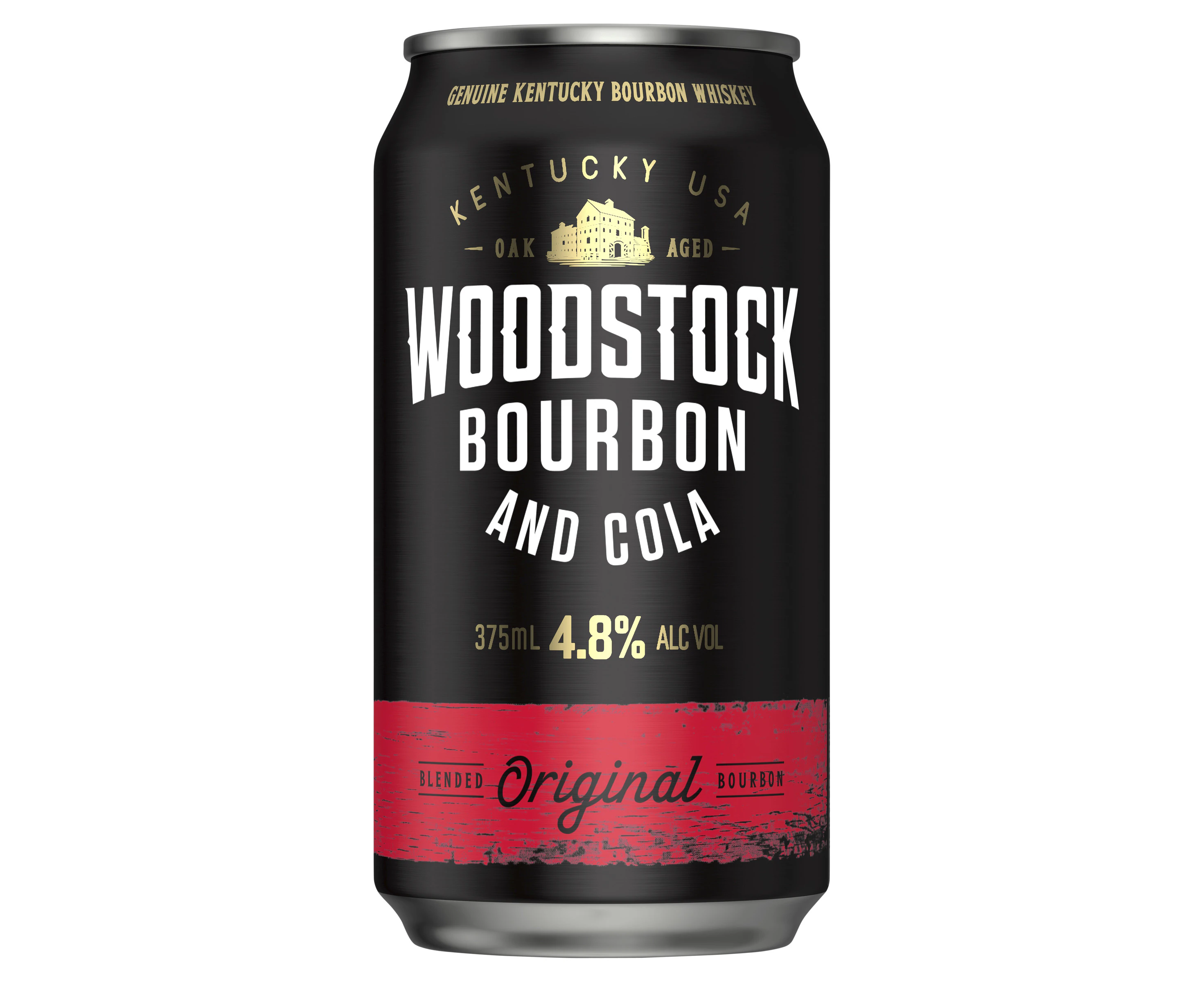 Woodstock Bourbon and Cola 4.8% 375mL Cans 24 Pack