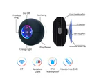 BT 5.0 Speaker IPX4 Waterproof Speaker with Suction Cup Shower Speaker with Built-in Mic Hands-free Call Ambient Light, White