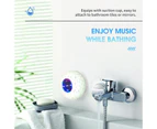 BT 5.0 Speaker IPX4 Waterproof Speaker with Suction Cup Shower Speaker with Built-in Mic Hands-free Call Ambient Light, White