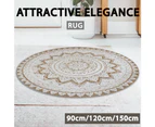 vidaXL Area Rug Braided Jute Printed Round Floor Carpet Mat 90/120/150 cm