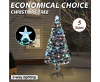 vidaXL Christmas Tree Artificial Tree with LEDs Green and White Fibre Optic