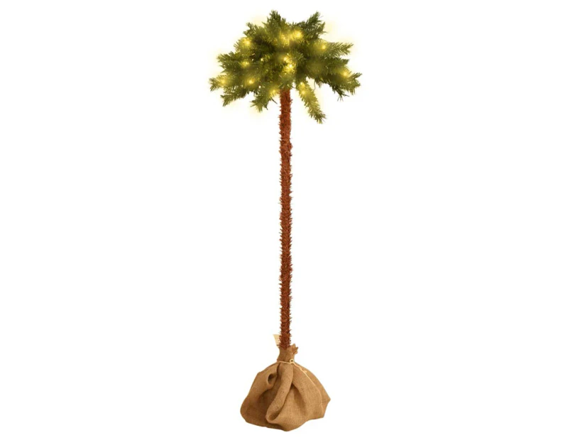 vidaXL Christmas Tree Artificial Palm Tree with LEDs Christmas Decoration