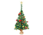 vidaXL Artificial Pre-lit Christmas Tree with Baubles Green 64 cm