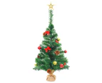 vidaXL Artificial Pre-lit Christmas Tree with Baubles Green 64 cm