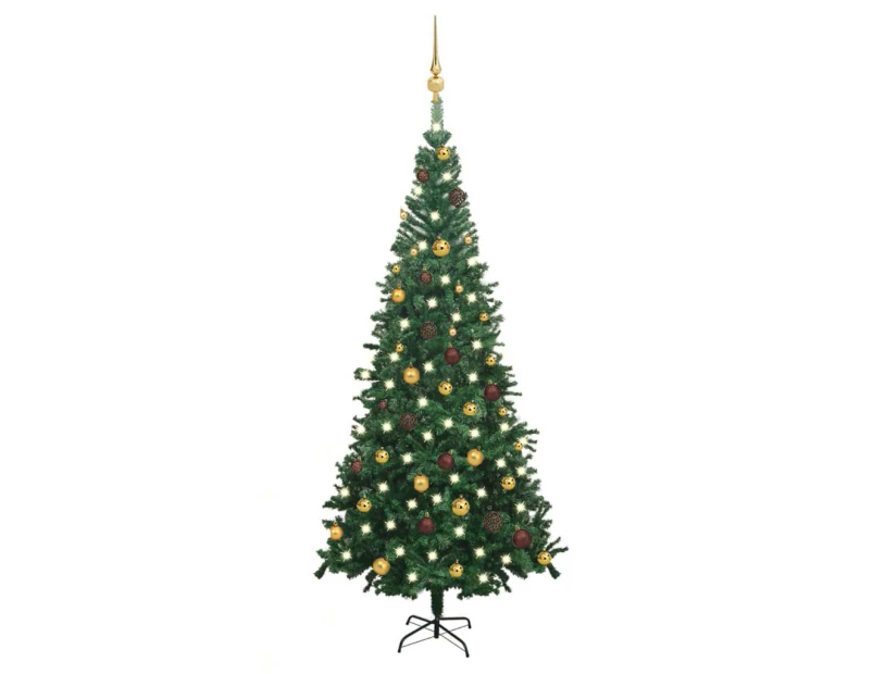 Artificial Pre-lit Christmas Tree with Ball Set L 240 cm Green