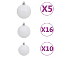 vidaXL Artificial Christmas Tree LED&Ball Set&Flocked Snow 210 cm PVC&PE