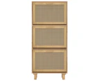Shoe Cabinet Brown 52x25x115 cm Engineered Wood and Natural Rattan