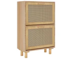 vidaXL Shoe Cabinet Brown 52x25x80 cm Engineered Wood and Natural Rattan