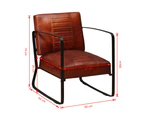 vidaXL Lounge Chair Brown Genuine Leather