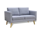 vidaXL Sofa 2-Seater Fabric Light Grey