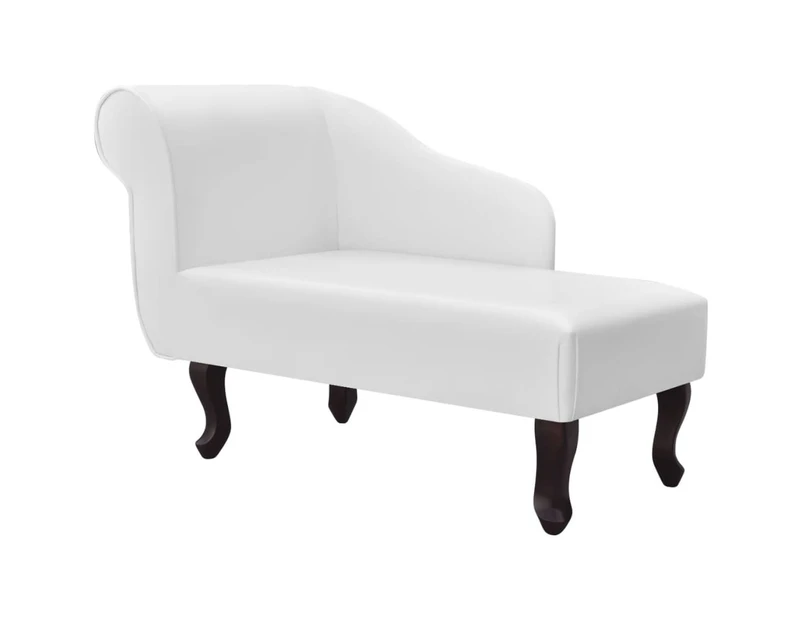 Chaise Longue White Faux Leather