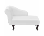 Chaise Longue White Faux Leather