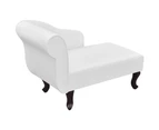 vidaXL Chaise Longue White Faux Leather